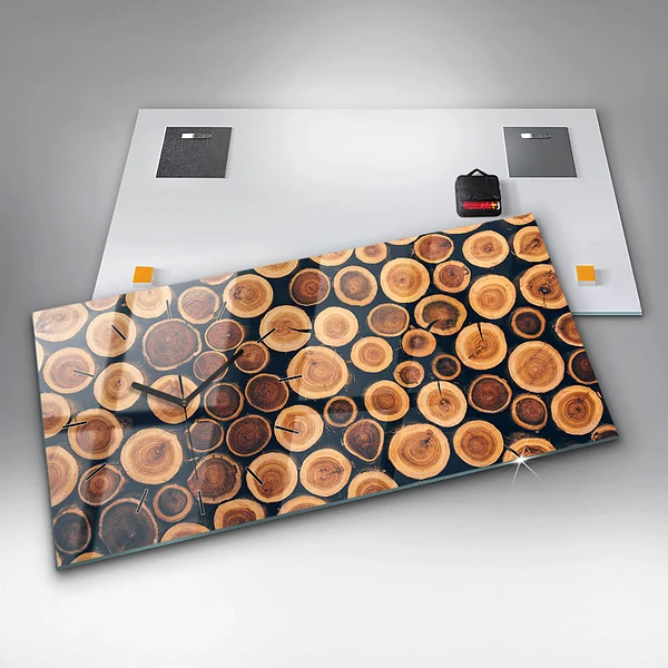 Horizontale Uhr Holz