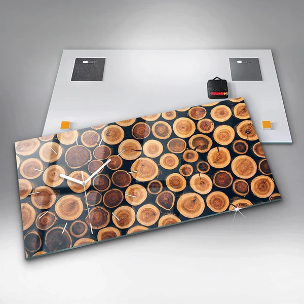 Horizontale Uhr Holz