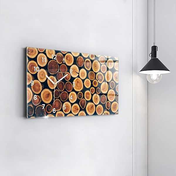 Horizontale Uhr Holz