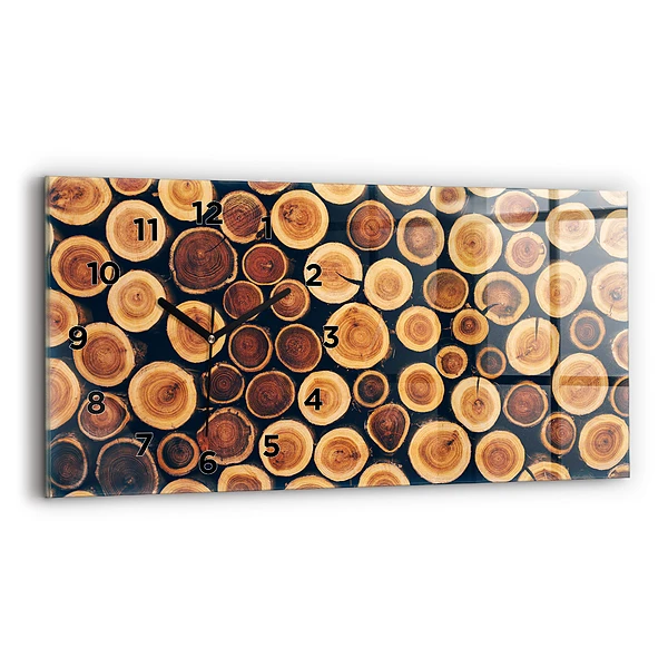 Horizontale Uhr Holz