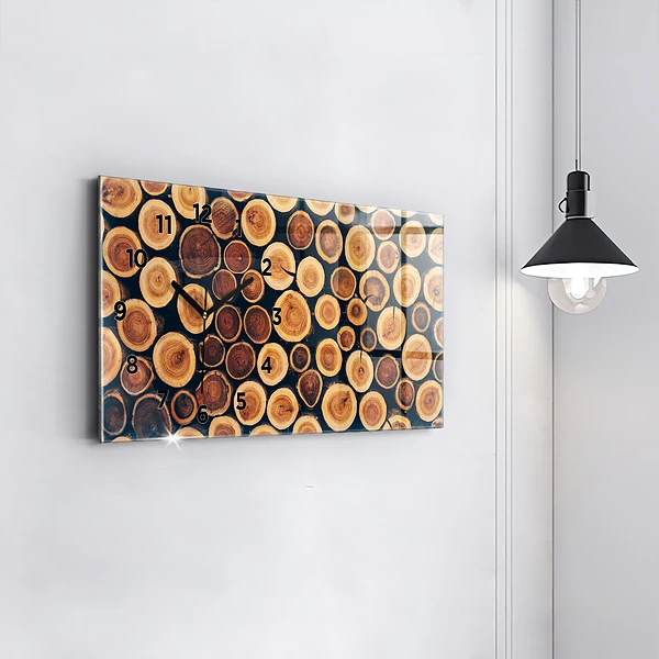 Horizontale Uhr Holz