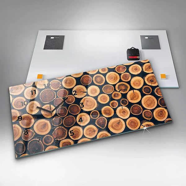 Horizontale Uhr Holz