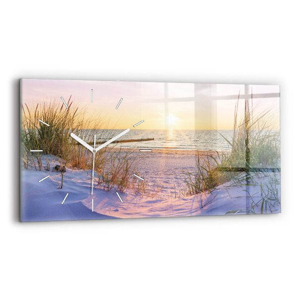 Horizontale Uhr Polnischer Sonnenuntergang am Meer