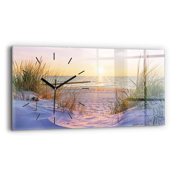 Horizontale Uhr Polnischer Sonnenuntergang am Meer