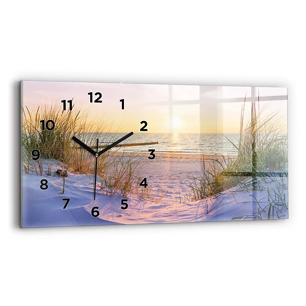 Horizontale Uhr Polnischer Sonnenuntergang am Meer