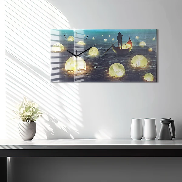 Horizontale Uhr mit motiv Abstraktion