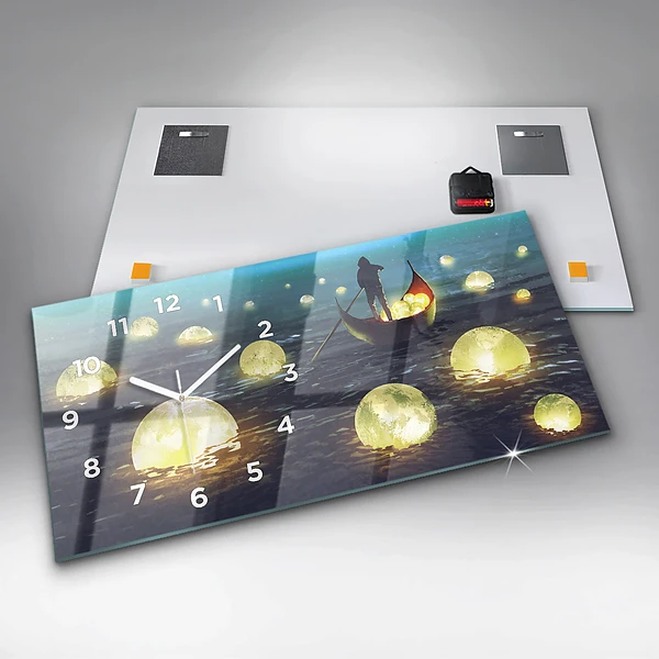 Horizontale Uhr mit motiv Abstraktion