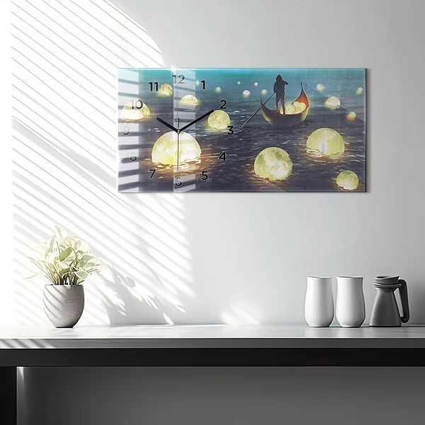 Horizontale Uhr mit motiv Abstraktion