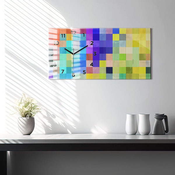 Horizontale Uhr Komposition von Quadraten