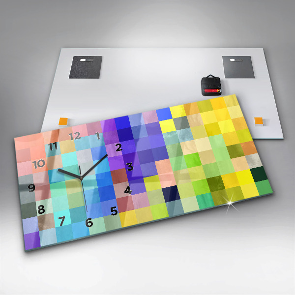 Horizontale Uhr Komposition von Quadraten