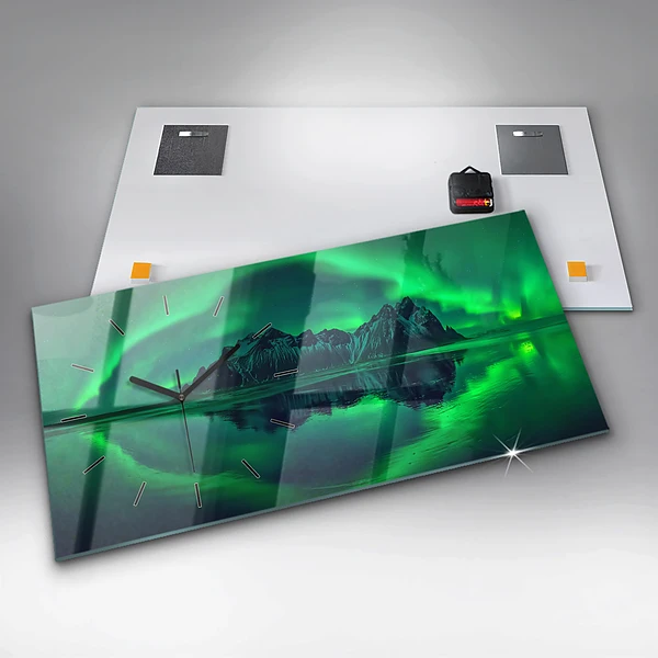 Horizontale Uhr mit motiv Aurora borealis