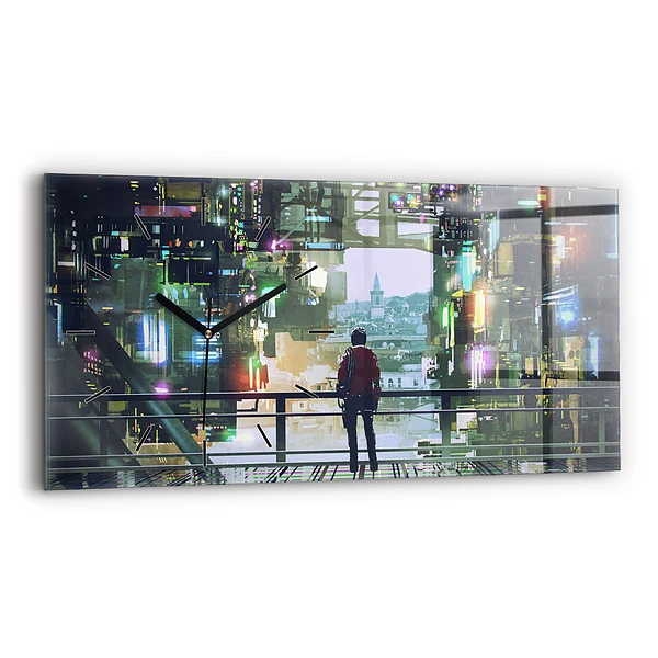 Horizontale Uhr mit motiv Cyber-Punk