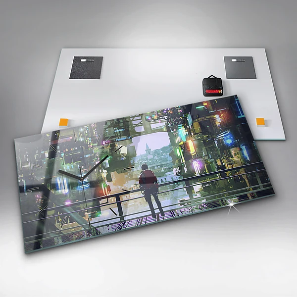 Horizontale Uhr mit motiv Cyber-Punk