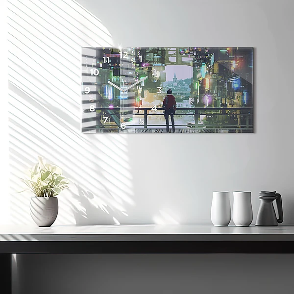 Horizontale Uhr mit motiv Cyber-Punk