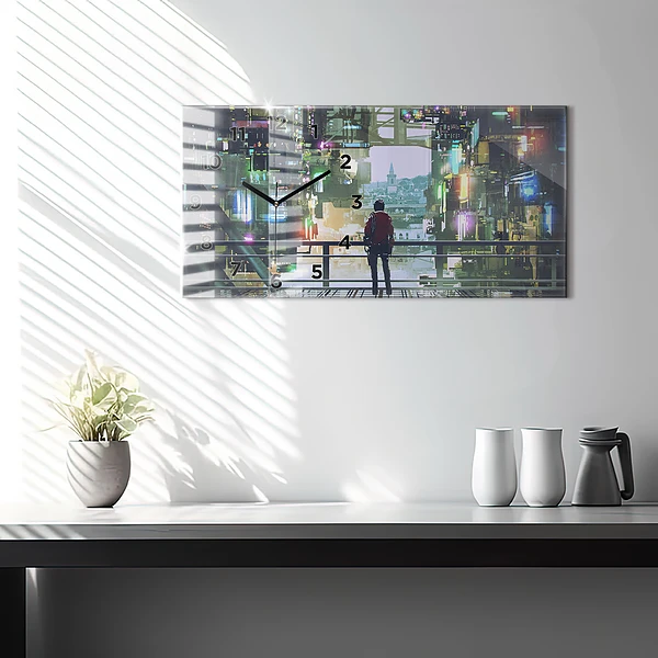 Horizontale Uhr mit motiv Cyber-Punk