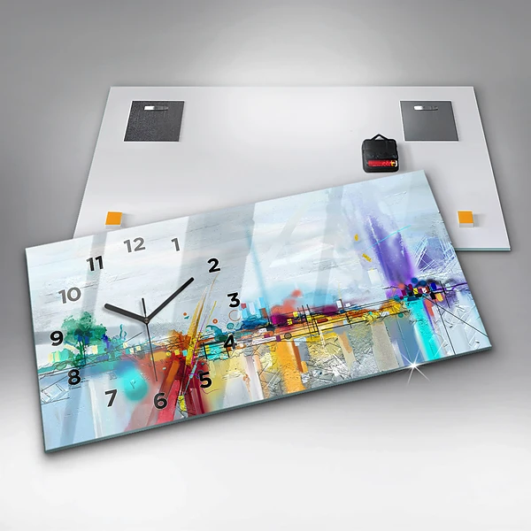 Horizontale Uhr Abstrakte Öl-Landschaft