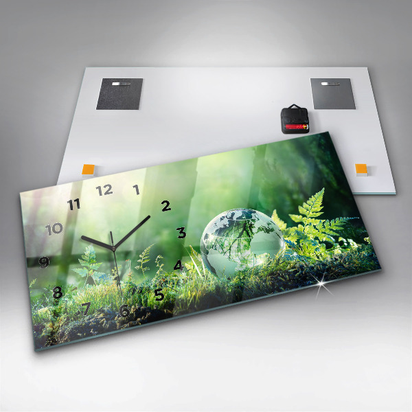 Horizontale Uhr Weltkugel