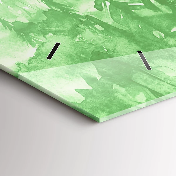 Horizontale Uhr mit motiv Gemälde eines grünen Waldes