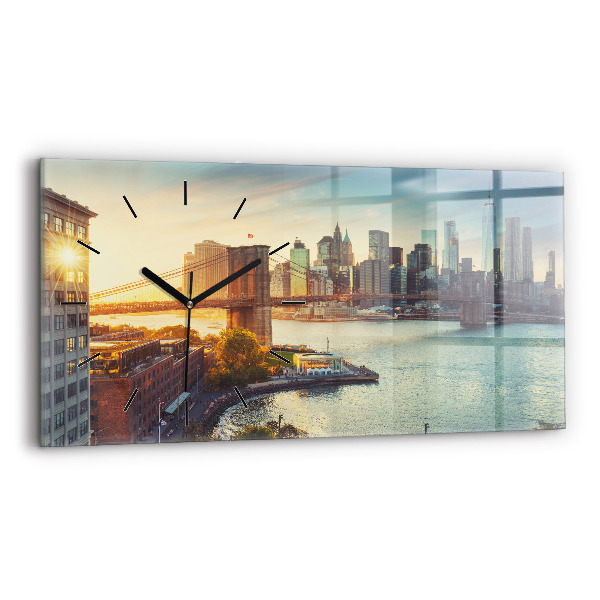 Horizontale Uhr mit motiv New York Manhattan
