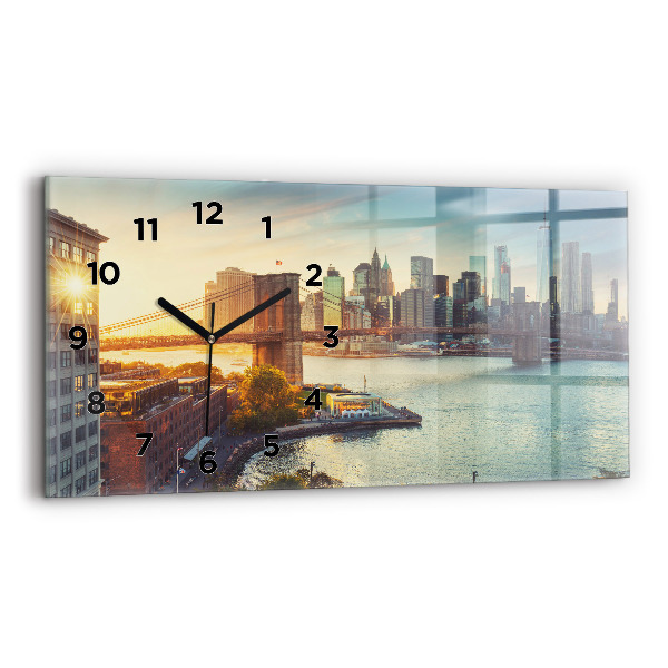 Horizontale Uhr mit motiv New York Manhattan