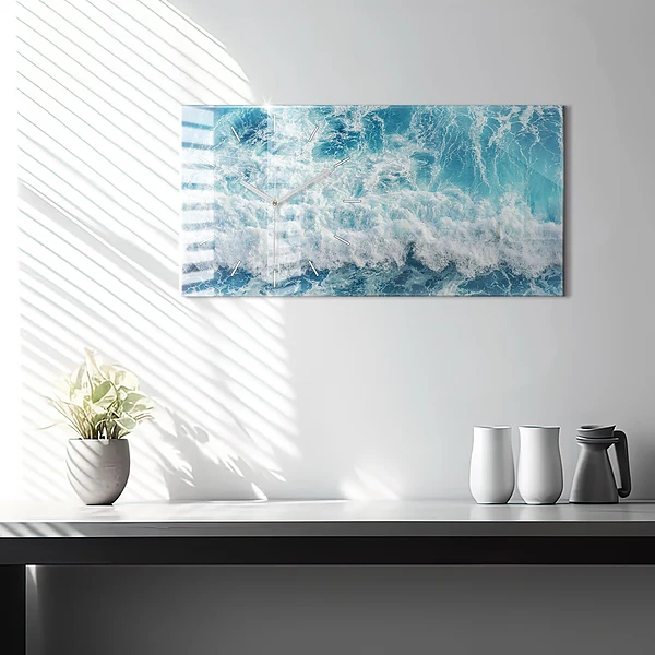 Horizontale Uhr mit motiv Meereswellen