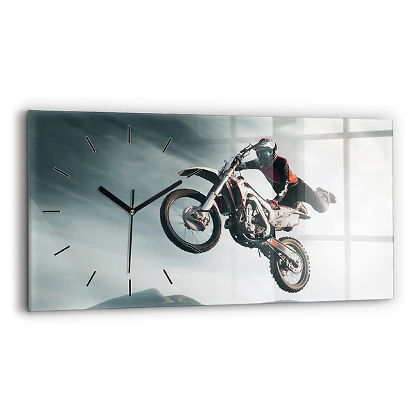 Horizontale Uhr mit motiv Motorrad im Adrenalin-Stil