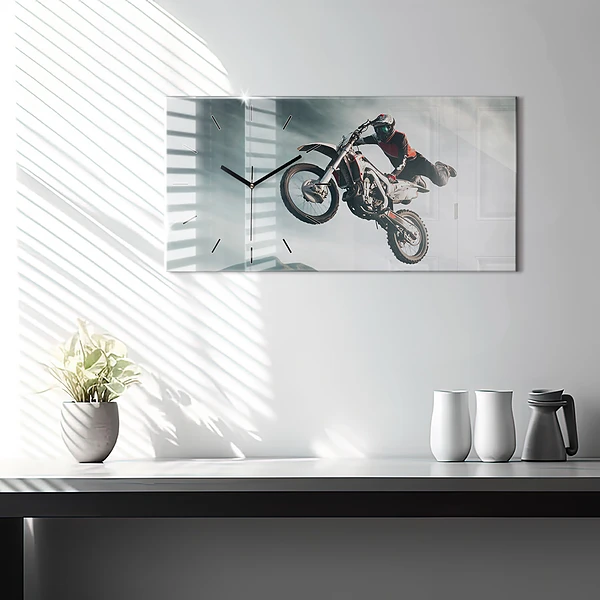 Horizontale Uhr mit motiv Motorrad im Adrenalin-Stil