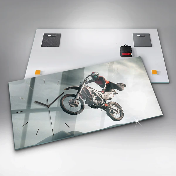 Horizontale Uhr mit motiv Motorrad im Adrenalin-Stil