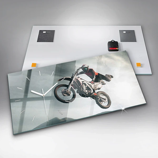Horizontale Uhr mit motiv Motorrad im Adrenalin-Stil
