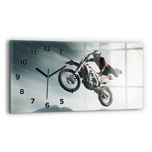 Horizontale Uhr mit motiv Motorrad im Adrenalin-Stil