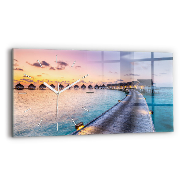 Horizontale Uhr Sonnenuntergang auf den Malediven