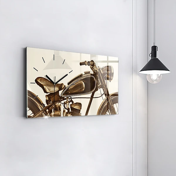 Horizontale Uhr Sepia-Motorrad Vintage