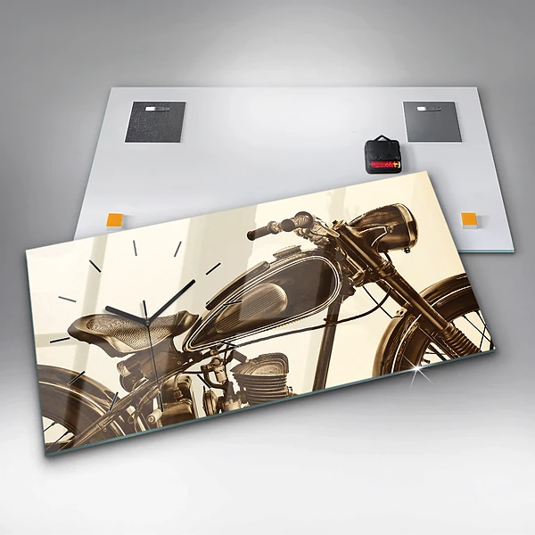 Horizontale Uhr Sepia-Motorrad Vintage