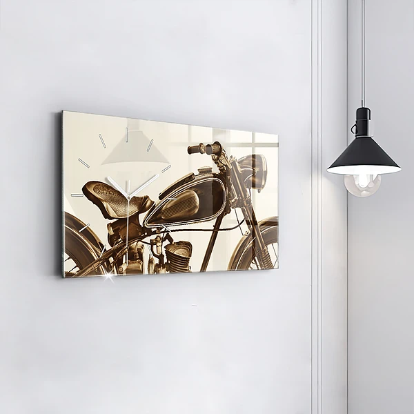 Horizontale Uhr Sepia-Motorrad Vintage