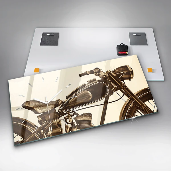 Horizontale Uhr Sepia-Motorrad Vintage