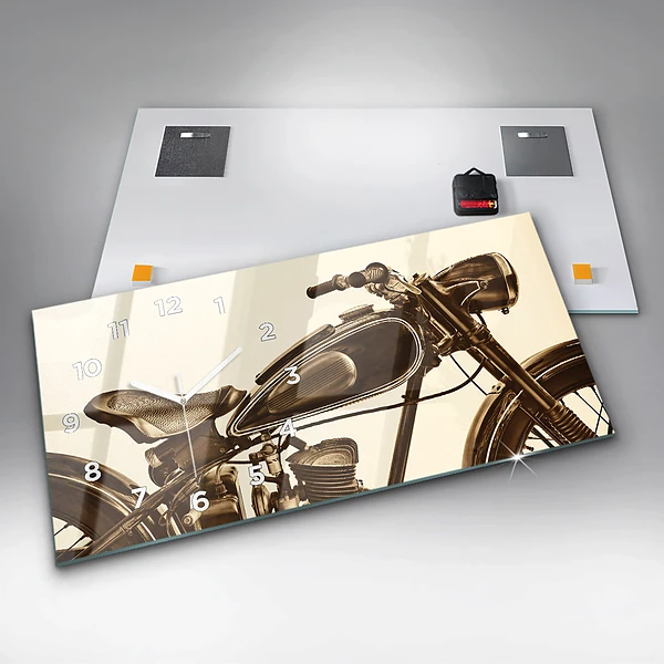 Horizontale Uhr Sepia-Motorrad Vintage