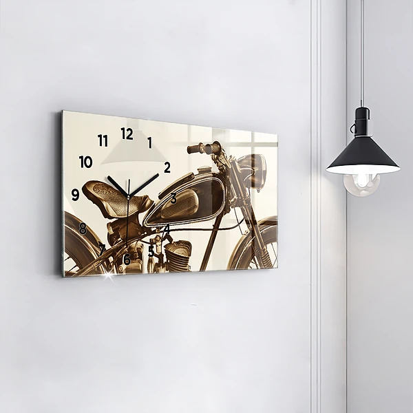Horizontale Uhr Sepia-Motorrad Vintage