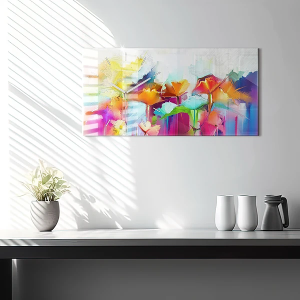 Horizontale Uhr Abstrakte Blumen