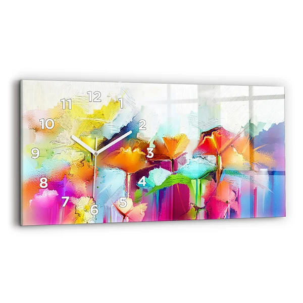 Horizontale Uhr Abstrakte Blumen