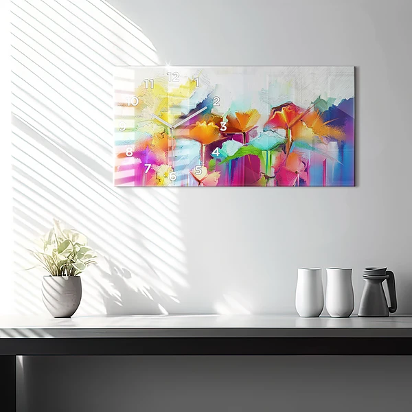 Horizontale Uhr Abstrakte Blumen