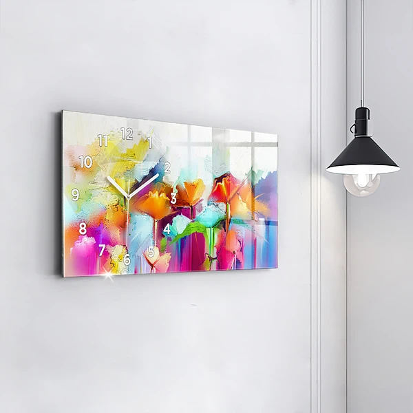 Horizontale Uhr Abstrakte Blumen