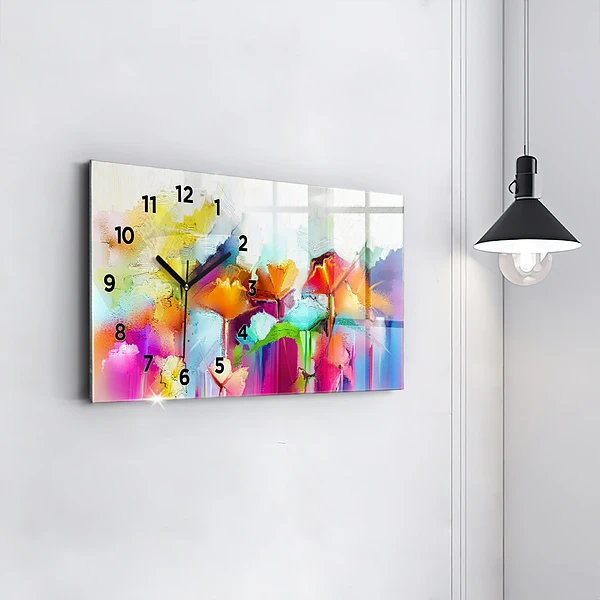 Horizontale Uhr Abstrakte Blumen