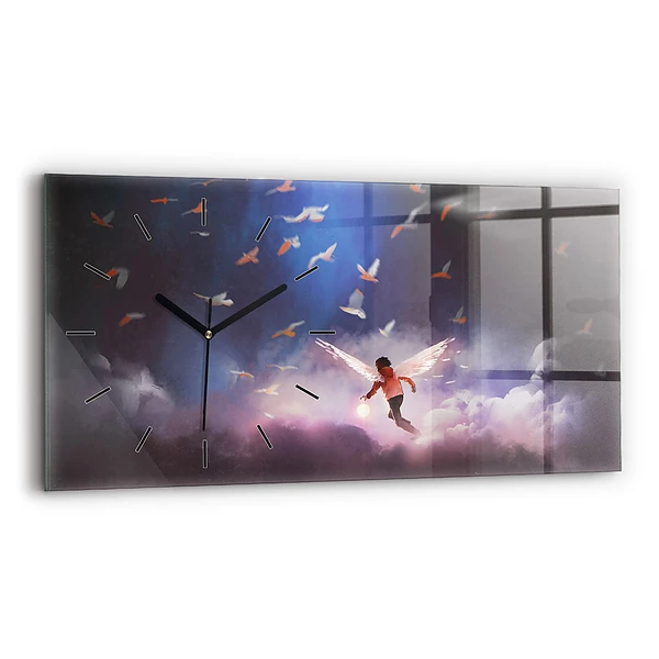 Horizontale Uhr mit motiv Junge mit Flügeln