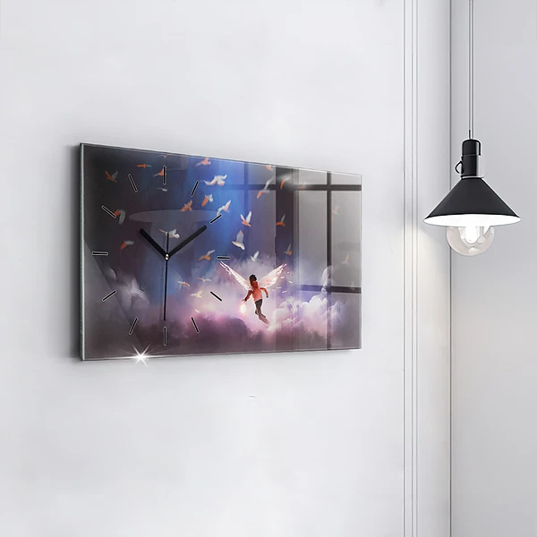 Horizontale Uhr mit motiv Junge mit Flügeln