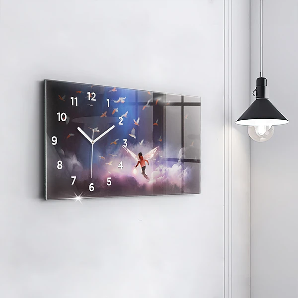 Horizontale Uhr mit motiv Junge mit Flügeln