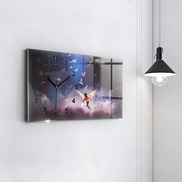 Horizontale Uhr mit motiv Junge mit Flügeln