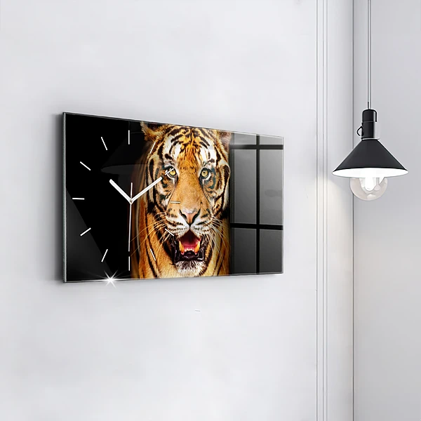 Horizontale Uhr mit motiv Tiger - wildes Auge