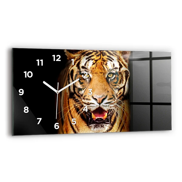 Horizontale Uhr mit motiv Tiger - wildes Auge