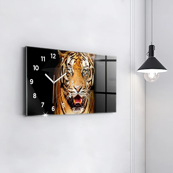 Horizontale Uhr mit motiv Tiger - wildes Auge