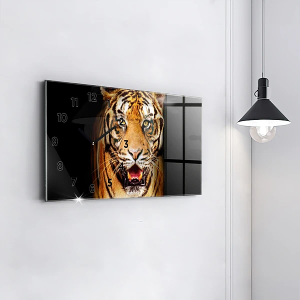 Horizontale Uhr mit motiv Tiger - wildes Auge